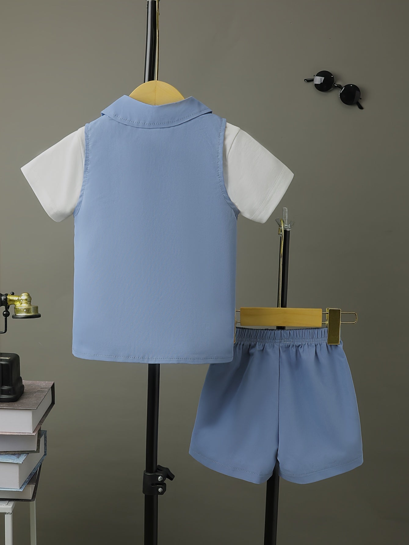 Baby Boy Summer Clothing Set Vest T-Shirt Shorts Solid Colors Outdoor Vacation