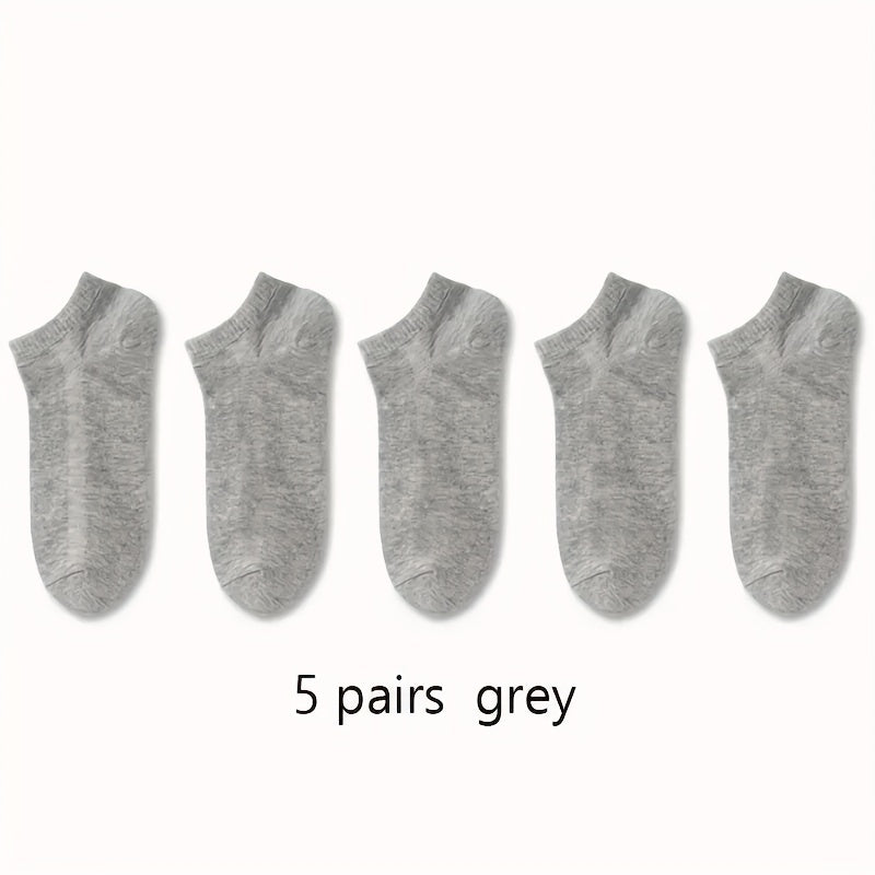 Men Women Ankle Socks Breathable Cotton-Polyester Solid Color Spring Summer Pack of 1 5 10