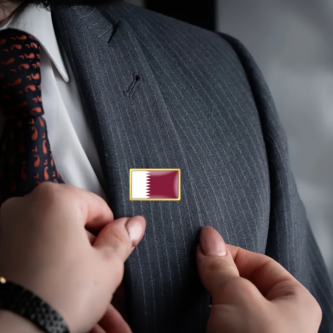 Qatar Flag Brooch Pin Accessories for Women and Men