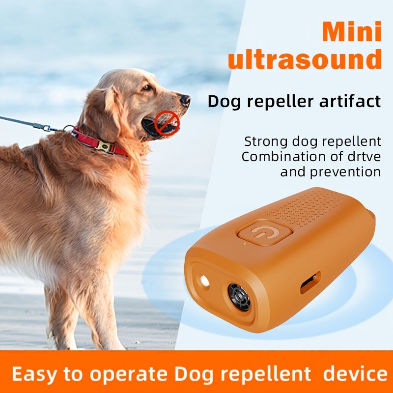 Portable USB Rechargeable Dog Repeller with Soundwave Technology and LED Light for Training and Anti-Barking