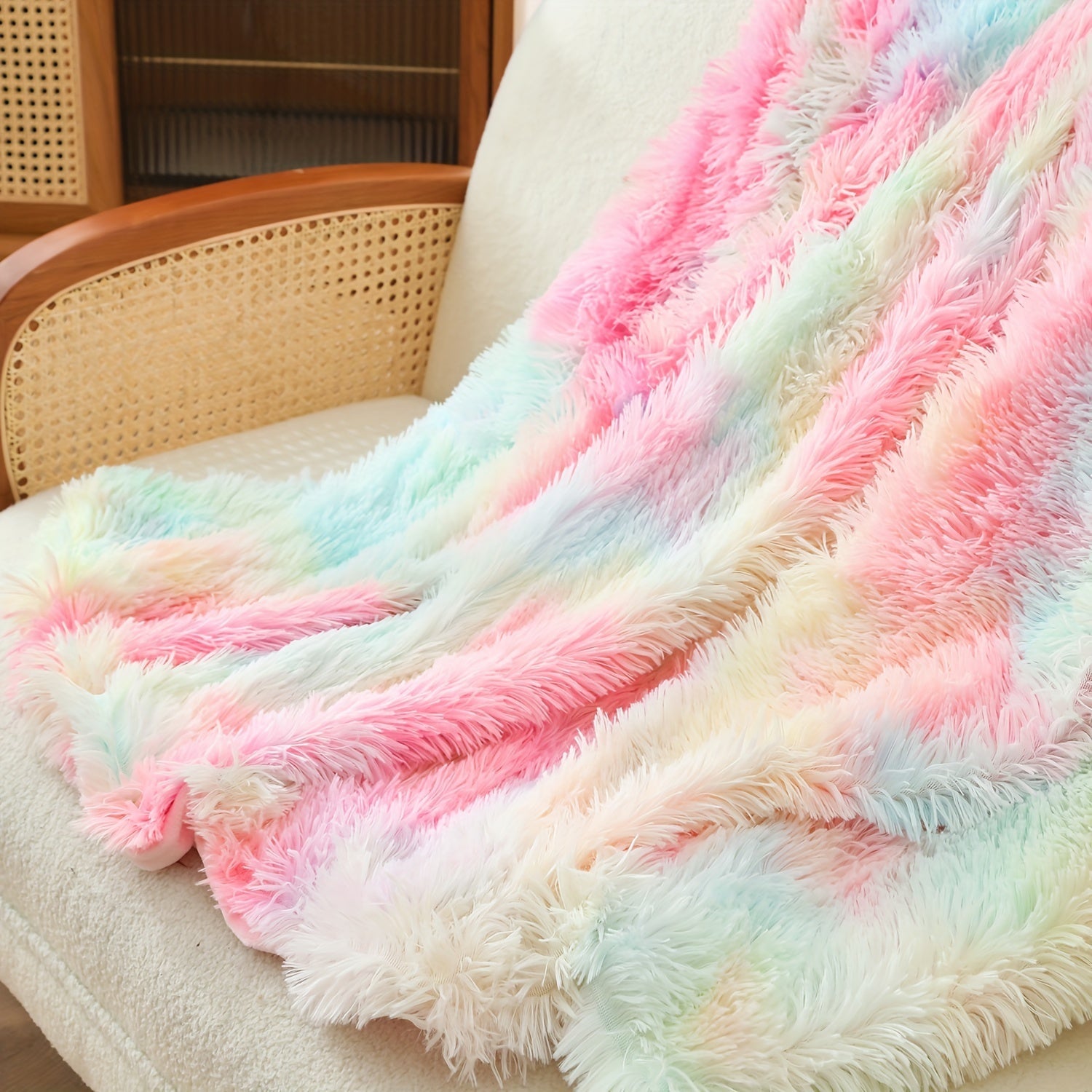Bohemian Plush Throw Blanket Cozy Soft Warm for Couch Bed Outdoor Gift