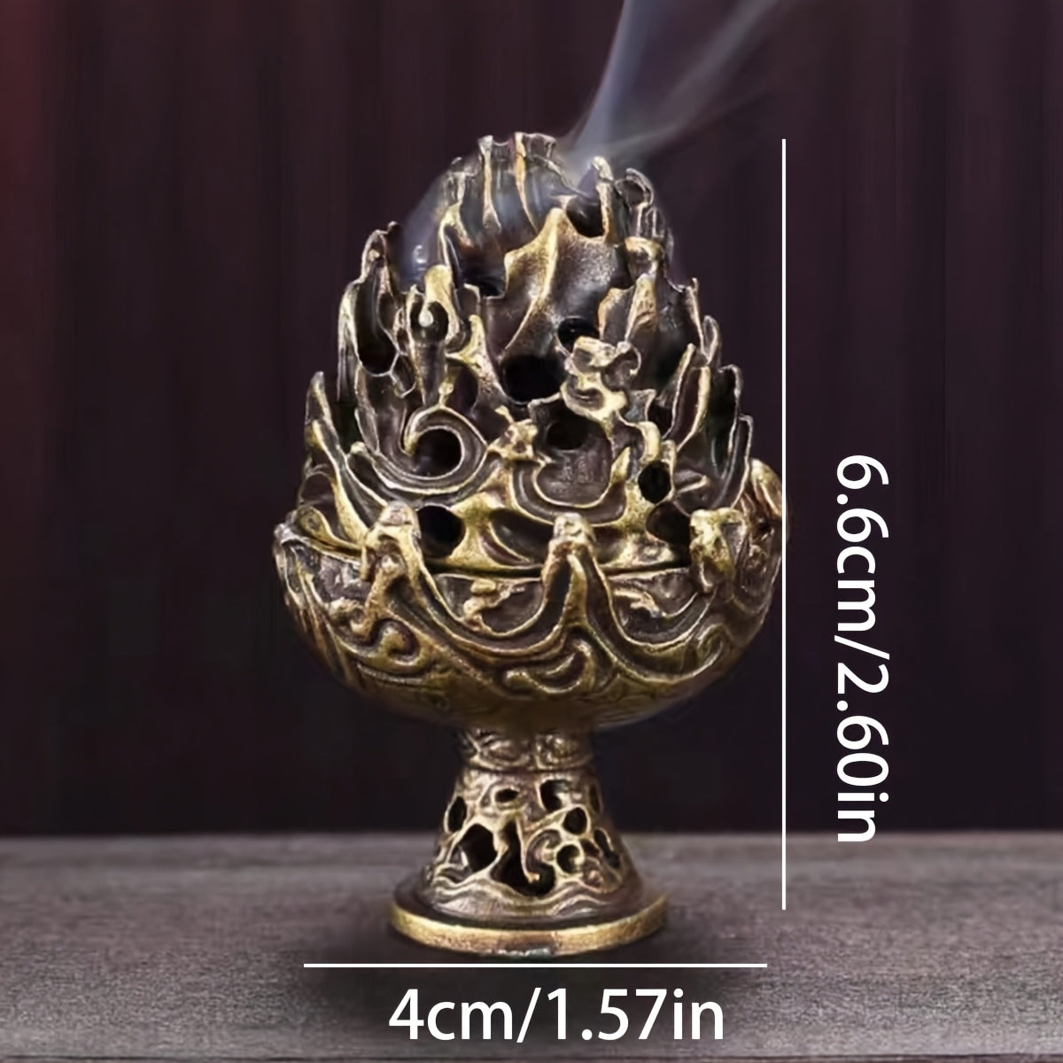 Copper Alloy Incense Burner with Dragon Design for Tea Ceremonies and Gifts