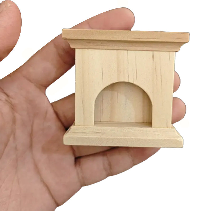 Miniature Wooden Fireplace 1/12 Scale for DIY Photography and Living Room Decor