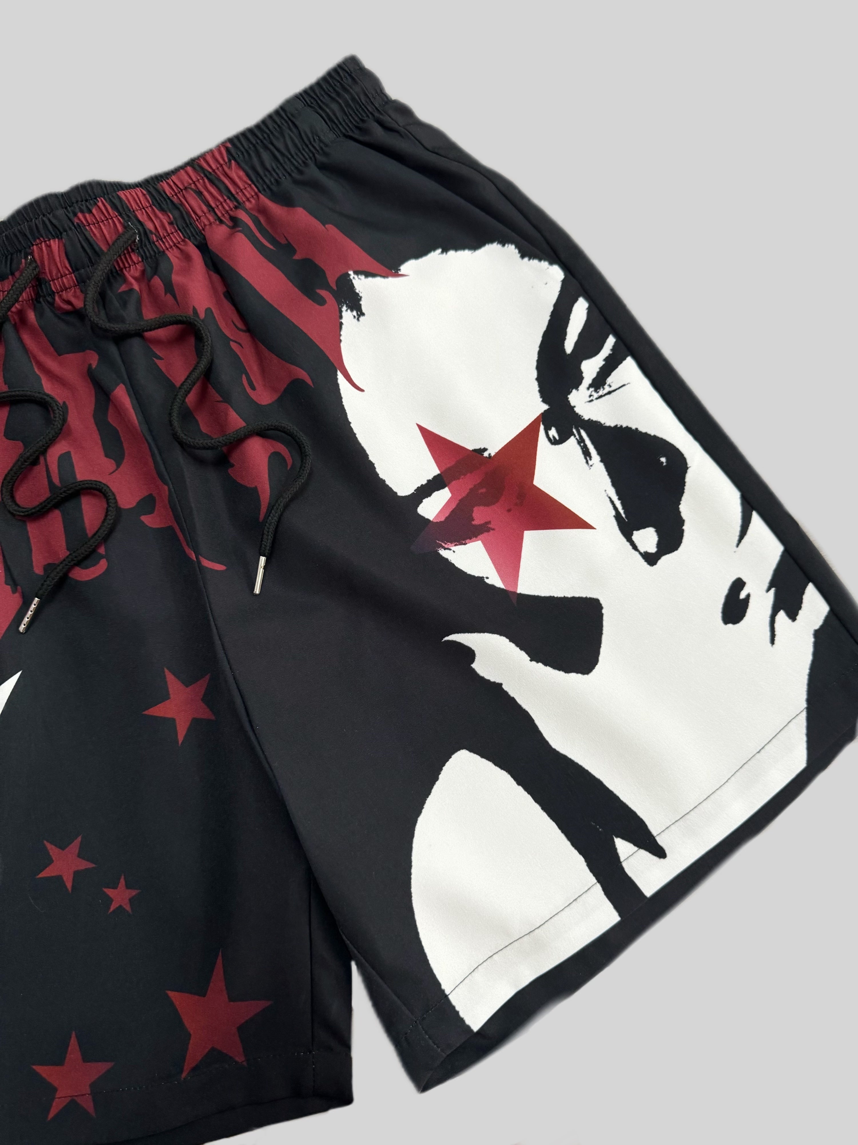 Men's Printed Shorts Summer Casual Street Style Polyester Drawstring Waist