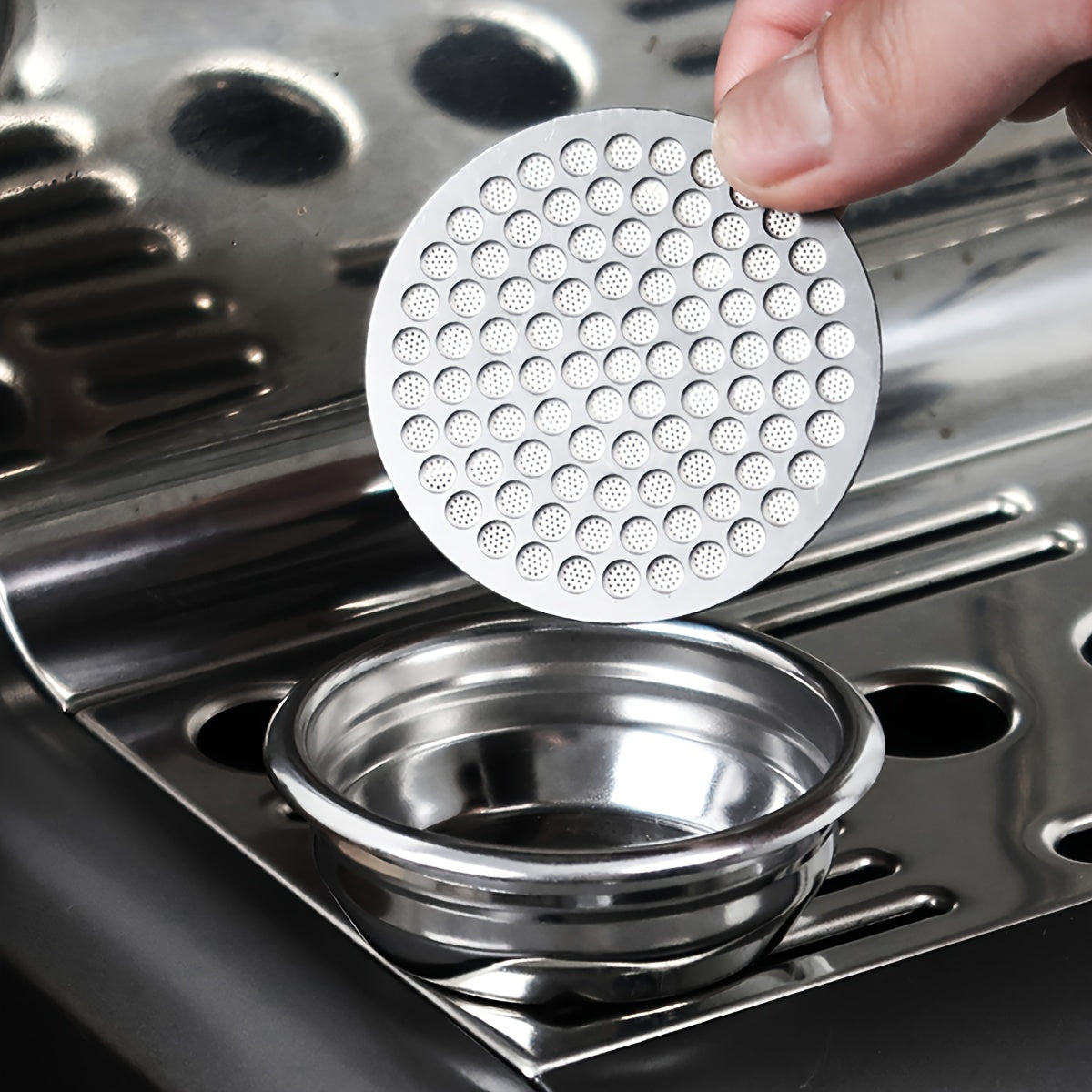 Stainless Steel Double-Layer Coffee Filter for Espresso Machines 51mm 53mm 58mm