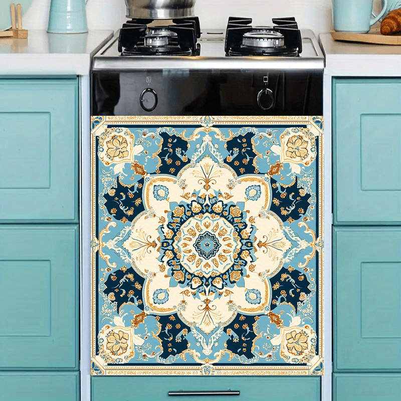 Turkiston Ko'k Vintage Qaynatgich Magnit Suv o'tkazmaydigan PVC Saroy uslubi 58.5x65 sm