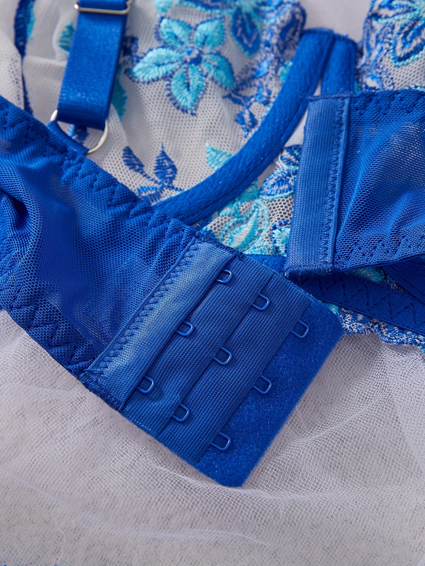 Plus o'lchamli ichki kiyimlar to'plami Polyester aralashma Sekin gullar bosma