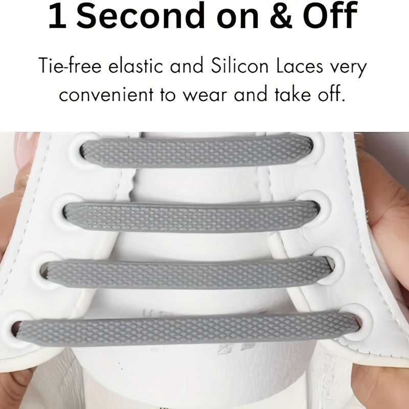 16 Pcs Elastic No-Tie Shoelaces Silicone Quick-Fit Durable Replacement