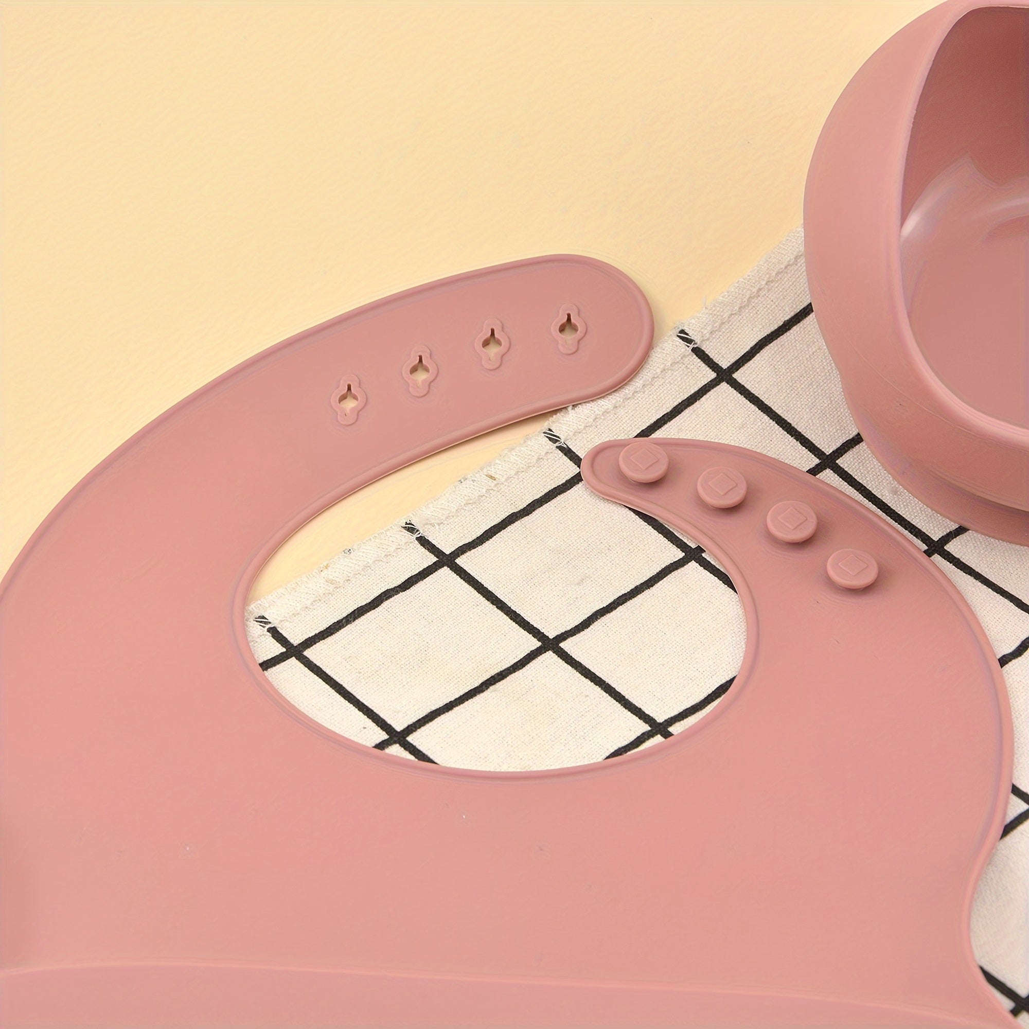 Baby Feeding Set 9 Pieces Silicone Bib Suction Plate Bowl Spoon Fork Drinking Cup