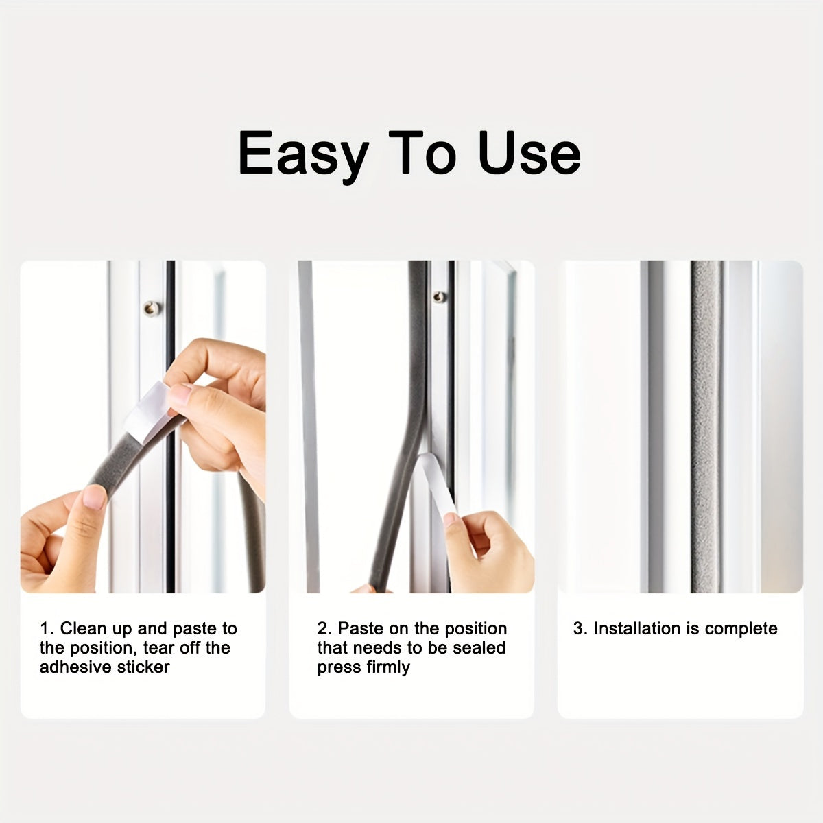 Polyurethane Foam Weather Stripping Rolls for Doors and Windows Soundproof Windproof Aluminum Plastic Steel Draft Stoppers