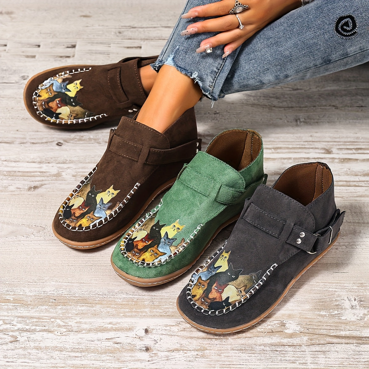 Women's Slip-On Shoes Lightweigh Penny Loafers Black Brown Green Casual