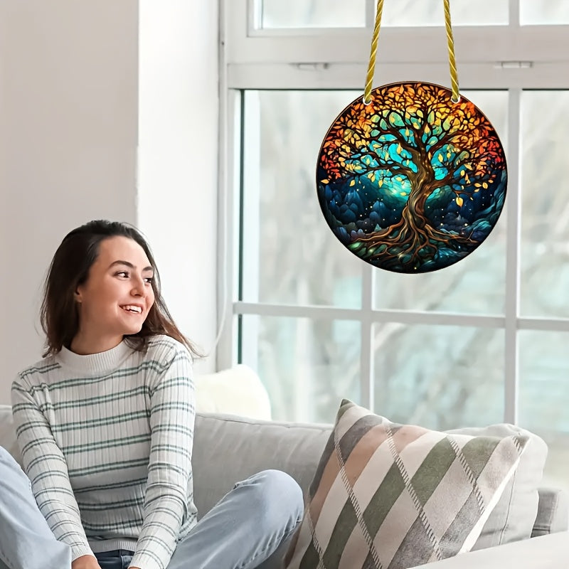 Tree-Inspired Acrylic Glass Wall Decor Pendant Chain for Bedroom Living Room Kitchen Balcony Hallway