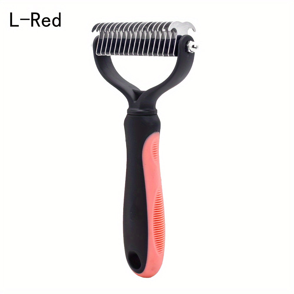 Dual-Sided Dog Grooming Brush Stainless Steel Knots Undercoat Remover