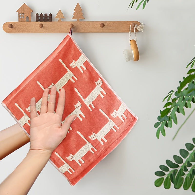 Cartoon Cat Cotton Bath Towels in Various Sizes for Bathroom and Christmas Gifts