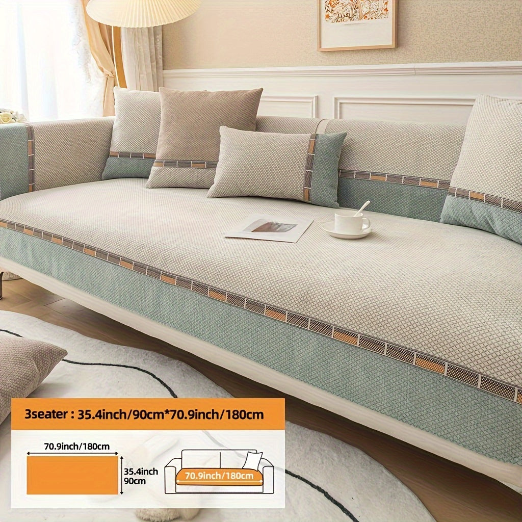 Bohemian Diamond Chenille Sofa Cover Pet-Friendly Non-Slip Protector for Home Decor