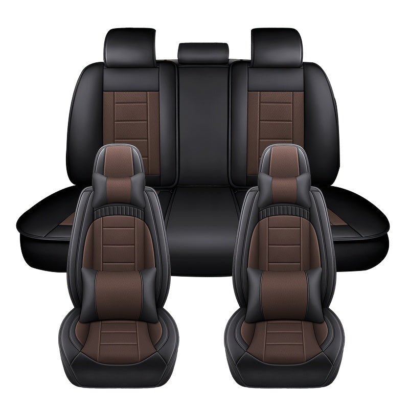 Набор чехлов для сидений для всех сезонов из искусственной кожи, полное покрытие, автомобильные аксессуары