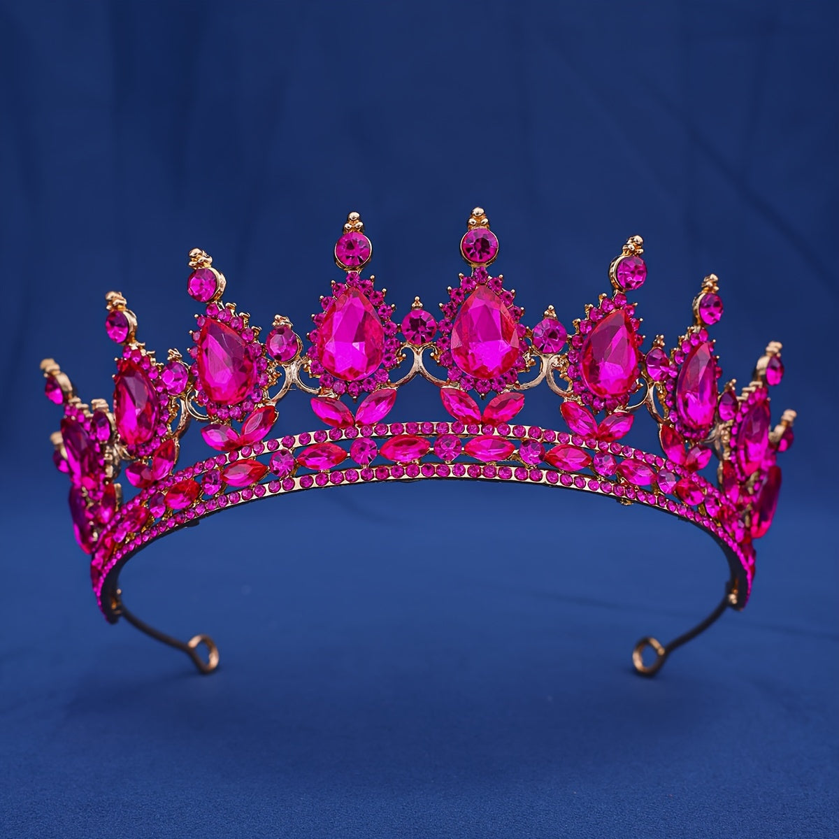 Women Girls Baroque Style Crown Tiara with Rhinestones for Parties and Dress Up