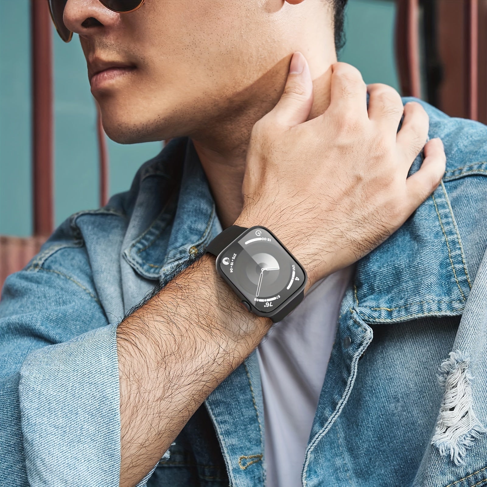 Apple Watch uchun 5 ta sport silikon soat tasmasi to'plamini oling, kapalak qopqog'i bilan birga. Ushbu suv o'tkazmaydigan, sozlanadigan tasmalar iWatch Series 3 dan Ultra gacha, 38mm dan 49mm gacha mos keladi. Bu ajoyib uniseks sovg'a variantidir.