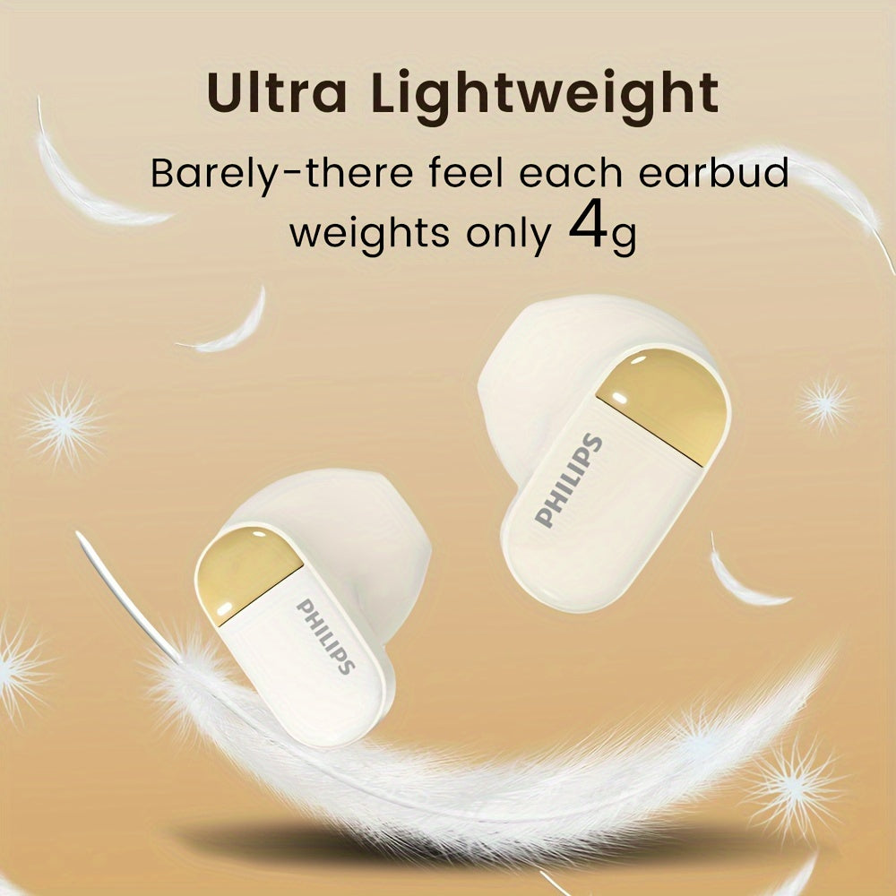 Philips BT5.4 HiFi simsiz quloqchinlar, teginish nazorati, shovqinni bekor qiluvchi ovozli qo'ng'iroq va tez Type-C zaryadlash qutisi bilan. 18 soatlik batareya muddati, iPhone va Android bilan mos keladi. O'yin uchun quloq ichiga joylashadigan.