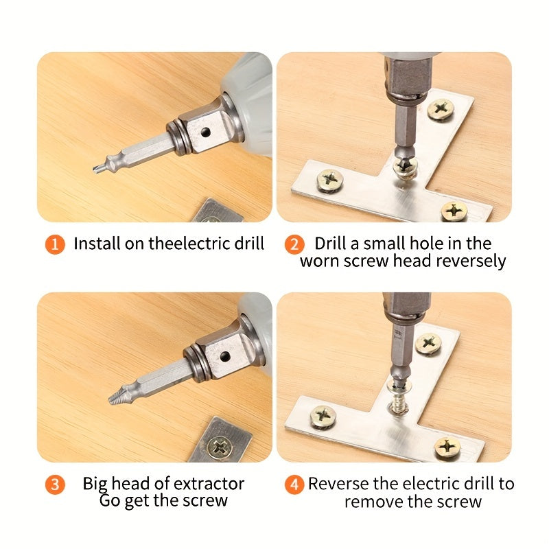 Yarim boshli qattiq boshli vintni chiqarish uchun to'plam, ikki boshli, sim va vintni chiqarish asbobi