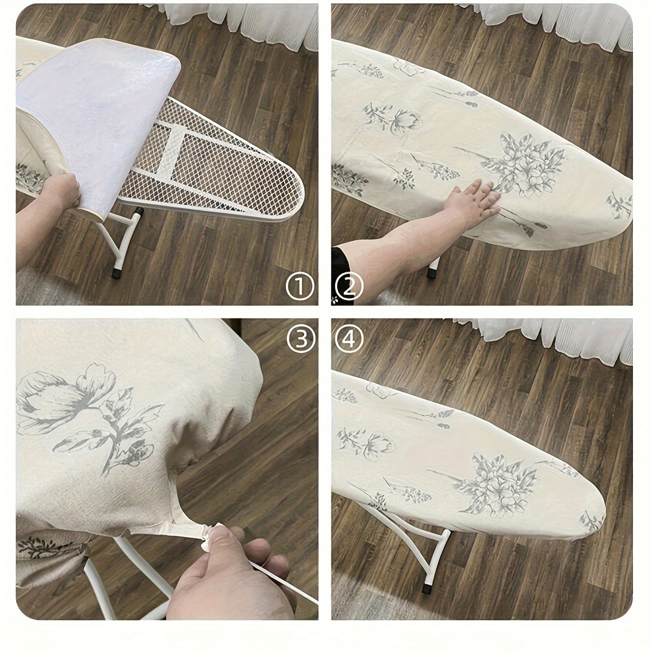 Blue Rose Ironing Board Cover 139.7cmx20 Heat Resistant Non-Slip Polyester