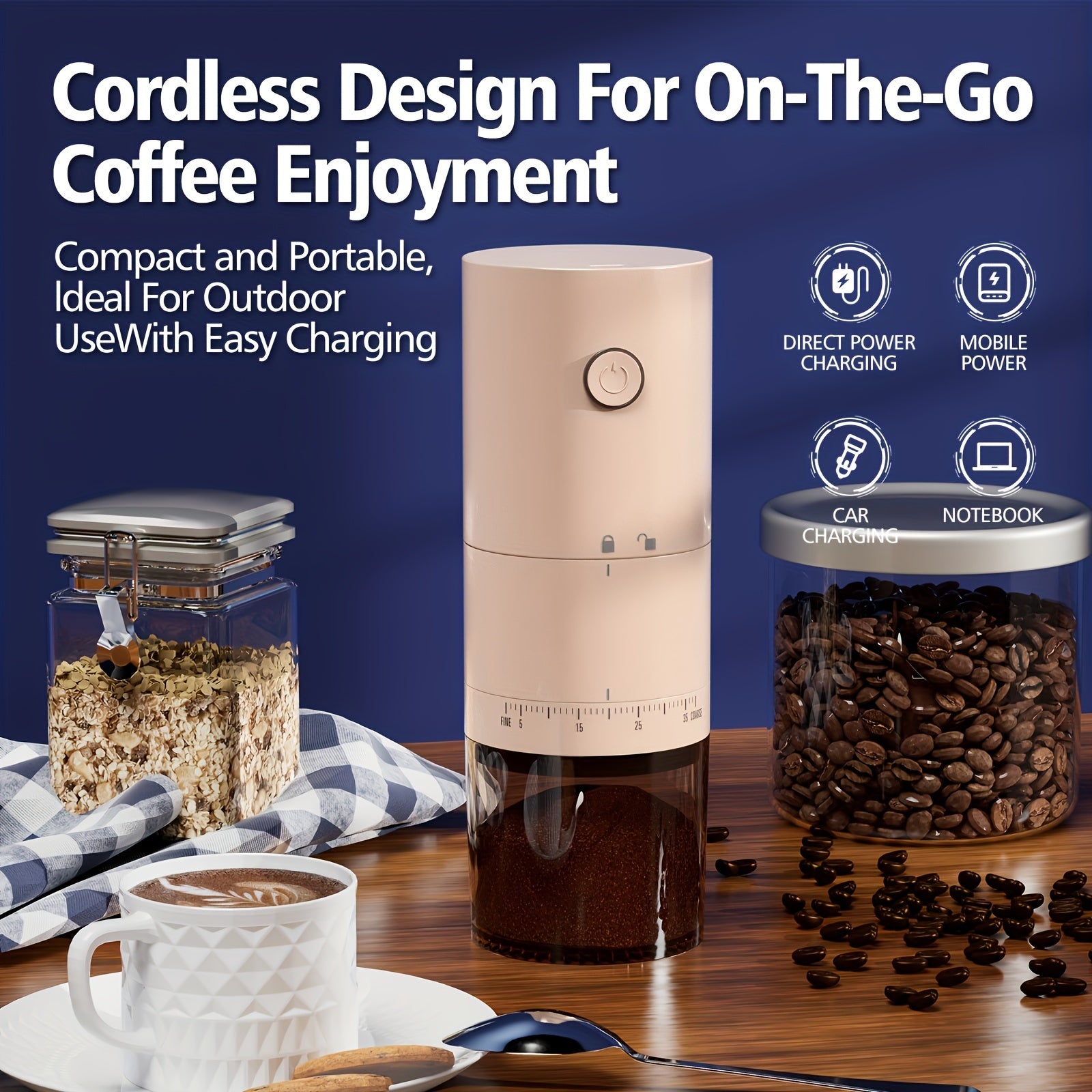 Molino de café y procesador de alimentos con 38 ajustes para granos y especias