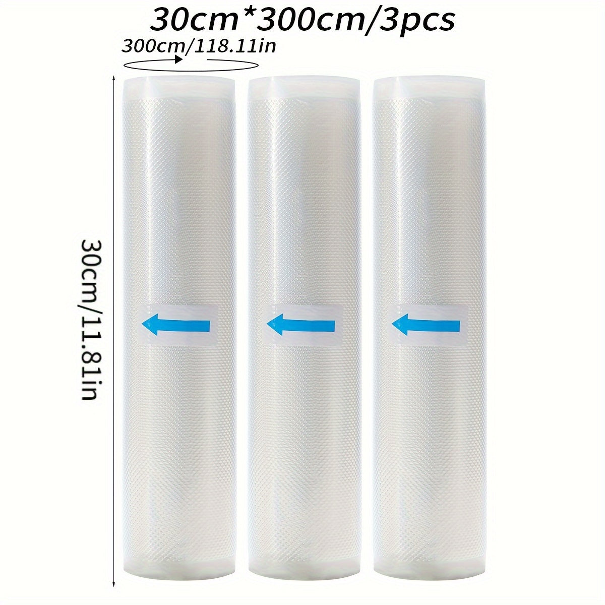 3 рулона вакуумных пакетов для продуктов питания 3м, без бисфенола А, семислойные экструзионные вакуумные пленки с алмазным узором для сохранения и упаковки продуктов.