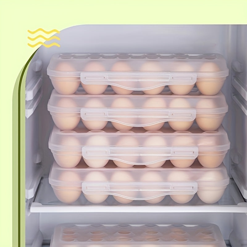 Egg Storage Box Transparent Shockproof Stackable Plastic Organizer for Refrigerator