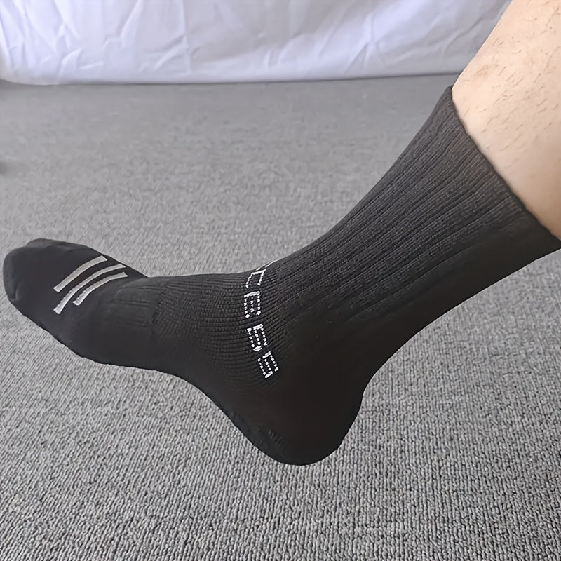 Men's Long Socks 8 Pairs Autumn Winter Thick Towel Bottom Sweat-Absorbing Knit