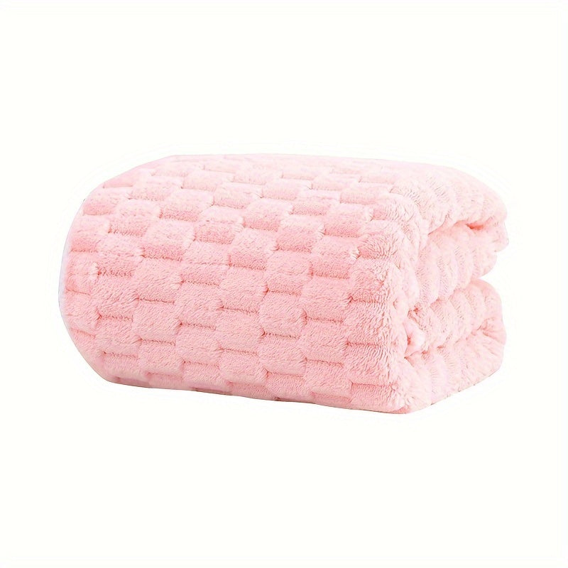 Space-Themed Plaid Microfiber Bath Towel Oblong 350gsm Quick-Drying Polyester Nylon