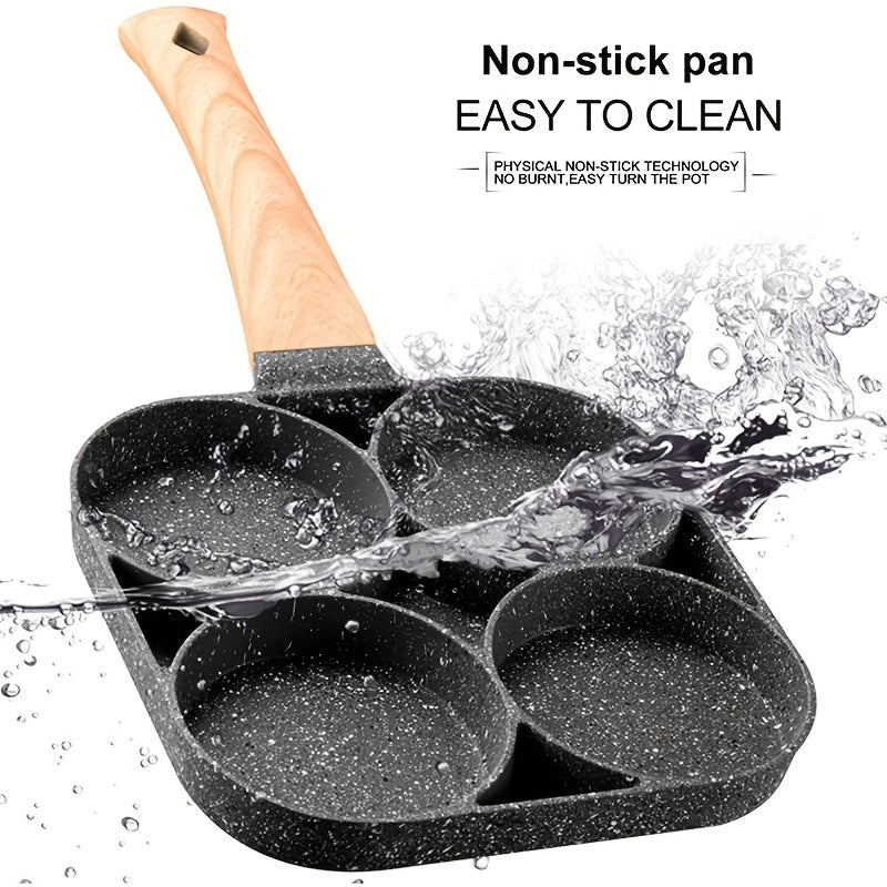 Nonstick Egg Frying Pan with 4 Holes for Omelettes Pancakes and Breakfast