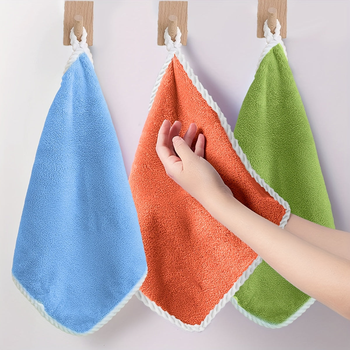 Set of 12 Microfiber Cleaning Cloths with Hanging Loop for Kitchen Bathroom and Toilet