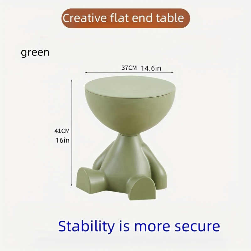 Plastic Modern Side Table for Small Spaces Casual Style No Assembly