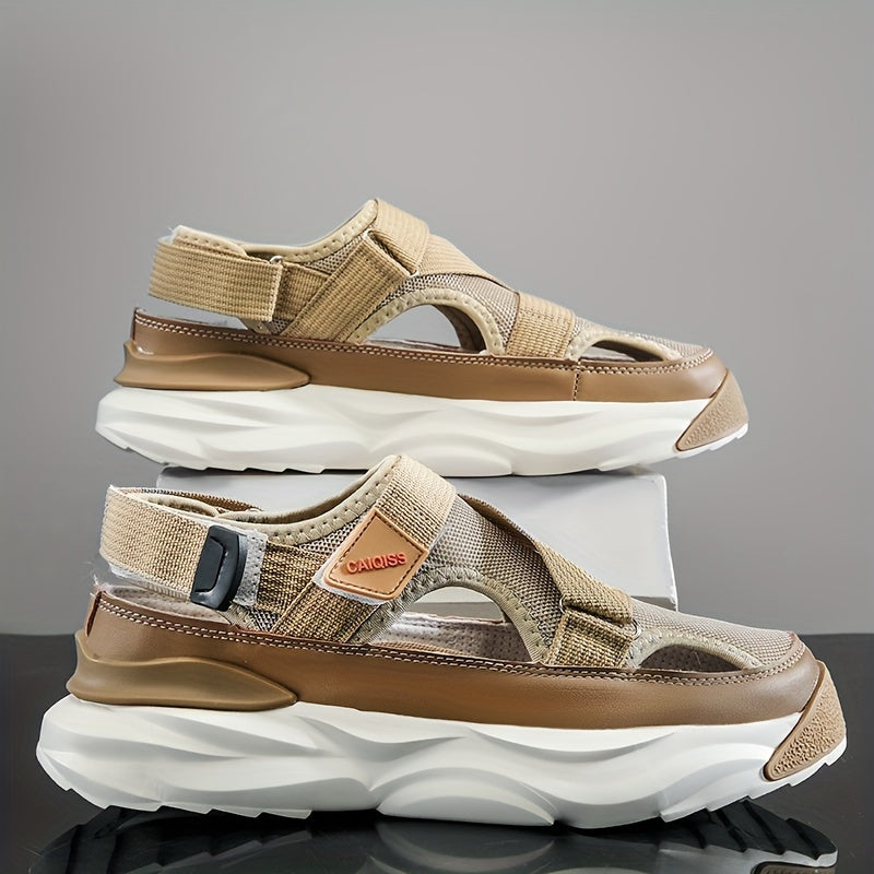 Erkaklar uchun qulay ochiq sandallar, qalin taglik va sirpanmaydigan ushlash bilan, yuqori sifatli tasodifiy poyabzal, yangi zamonaviy sayohat poyabzallari.