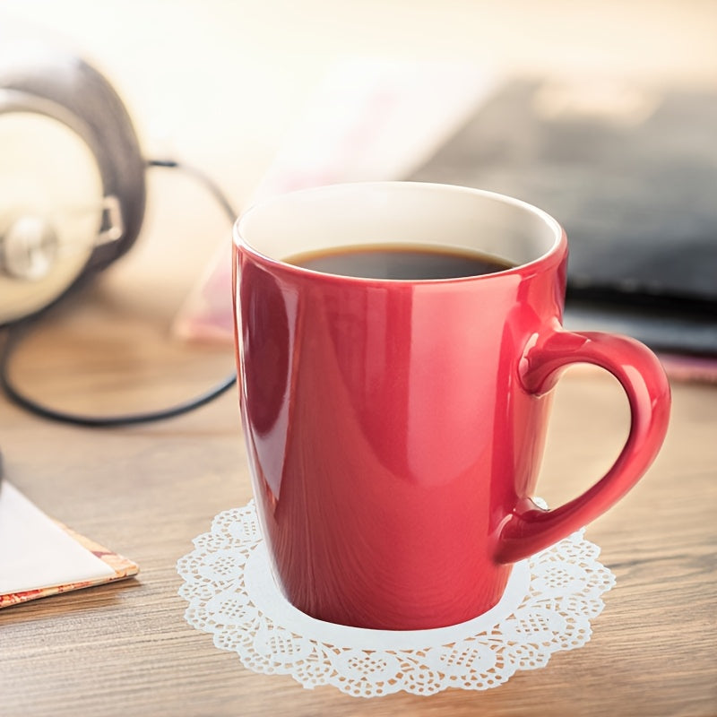 Set of 100 Round Lace Paper Doilies Oil Absorbent Placemats for Cake and Dessert Decoration