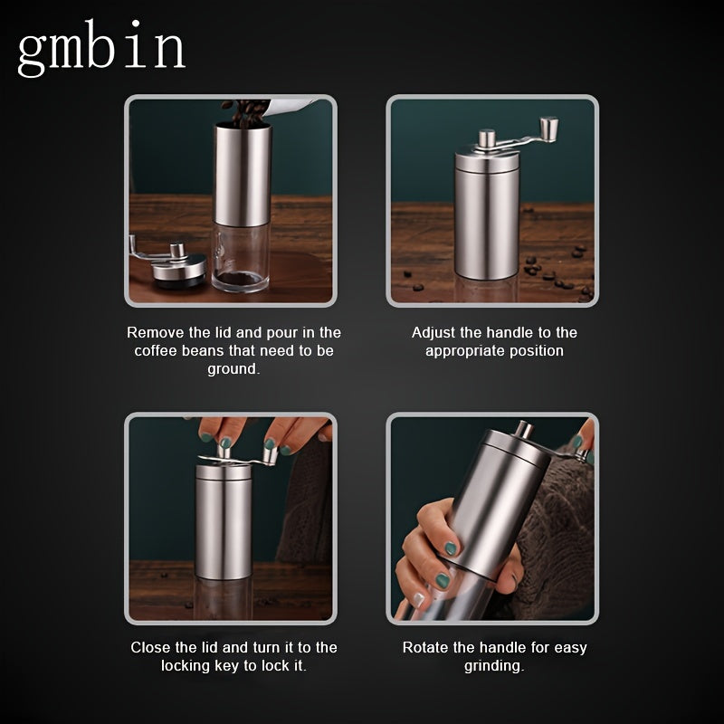 Manual Coffee Bean Grinder for Home Use, Hand Operated, Compact and Durable