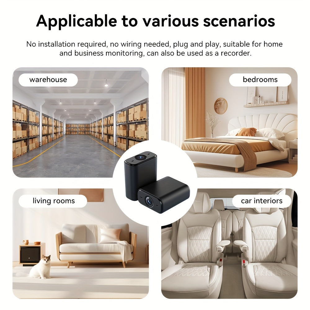 Mini Security Camera with Infrared Night Vision Motion Detection Indoor Surveillance for Home and Pet Monitoring