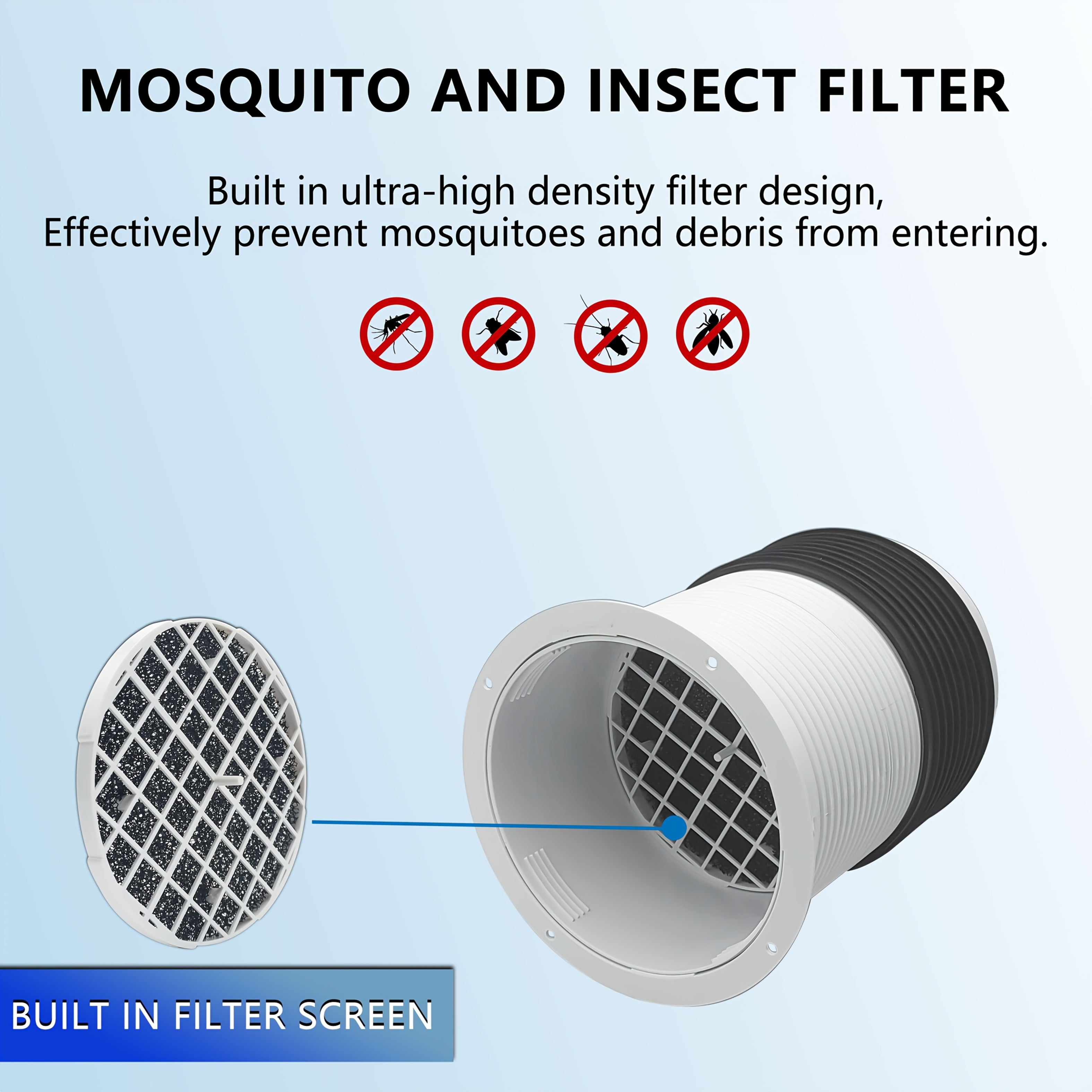 Solar Ventilation Fan Kit 15W Solar Panel with Removable Pipes for Home Exhaust