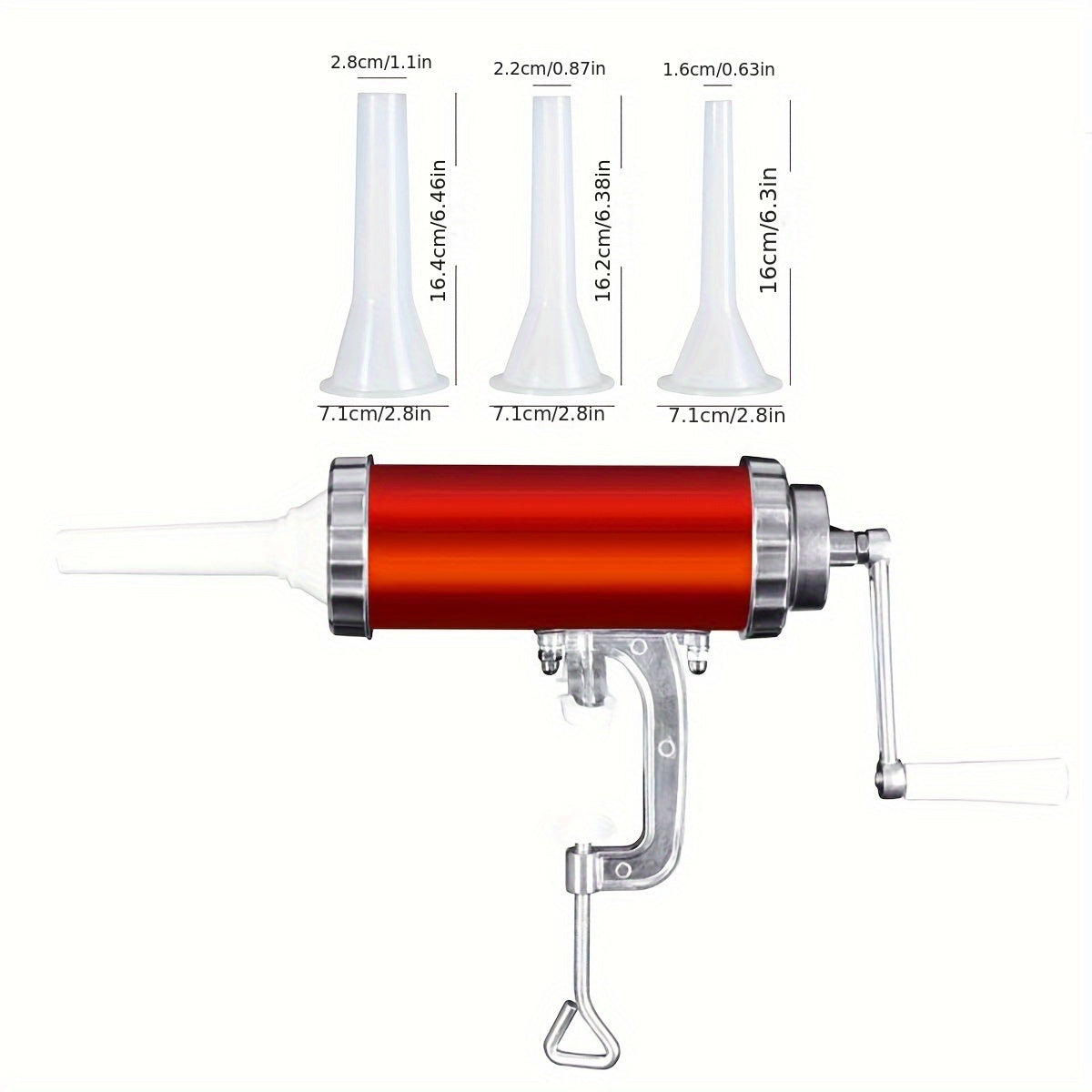 Sausage Stuffer Machine, Durable Metal, Large Caliber for Meat and Poultry