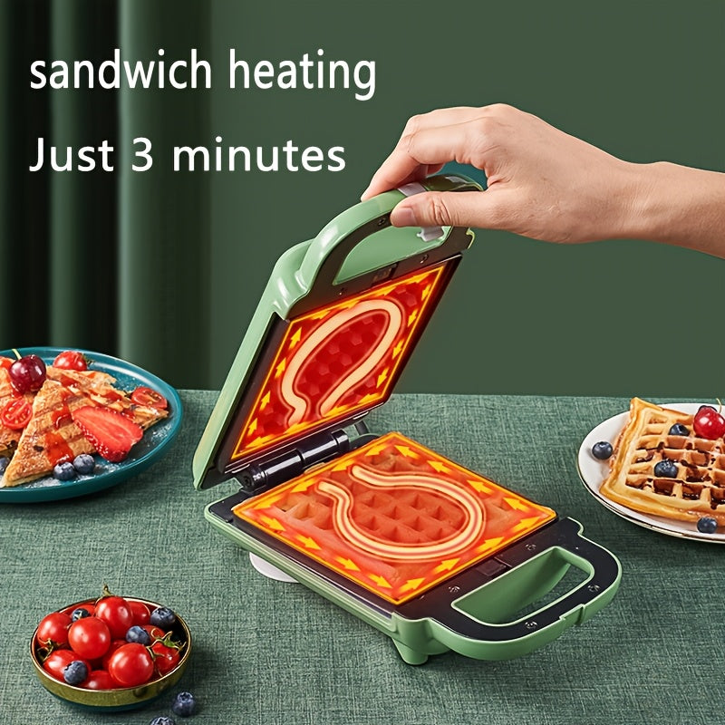 Electric waffle sandwich maker with ceramic non-stick plate for breakfast grilled cheese