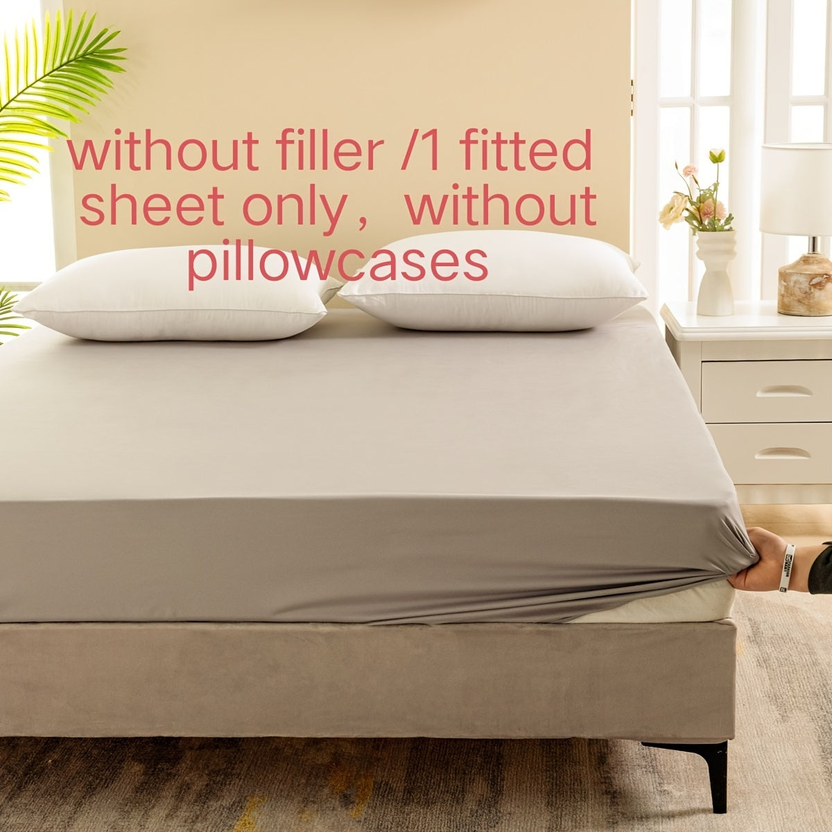 Приспособленная простыня водонепроницаемая однотонная с мягким ворсом, глубокие карманы, защитный чехол для матраса