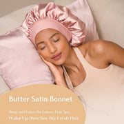 Adult Satin Sleep Bonnet Cap With Wide Elastic Band for All Hair Types