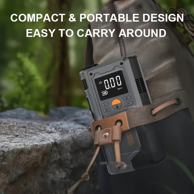 8000mAh Portable Car Jump Starter with Tire Inflator Air Compressor LED Light and Dual USB