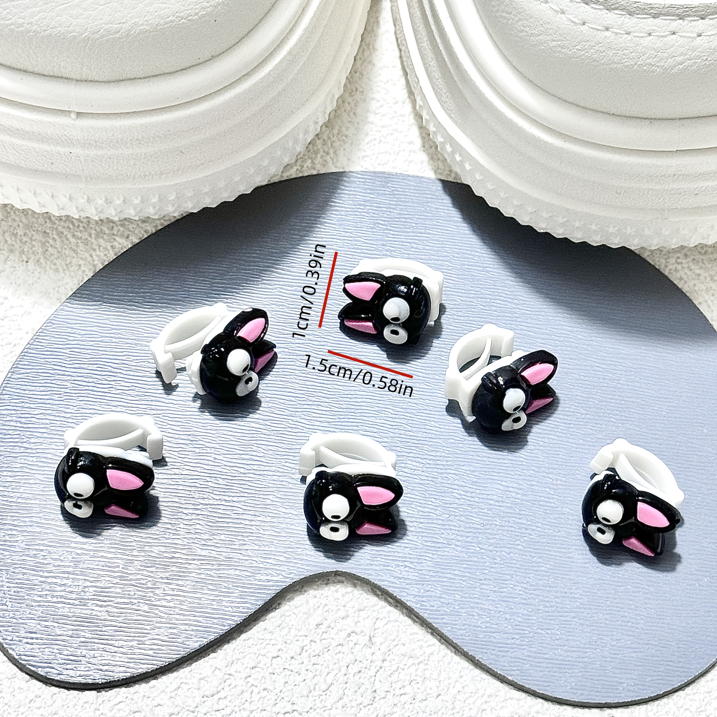 6 Pcs Black Cat Shoe Clips Cartoon Animal Lace Charms Shoe Decorations