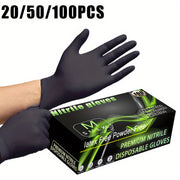 Black Nitrile Disposable Gloves Pack of 20 50 100 Waterproof for Tattooing Nail Care Painting Cleaning