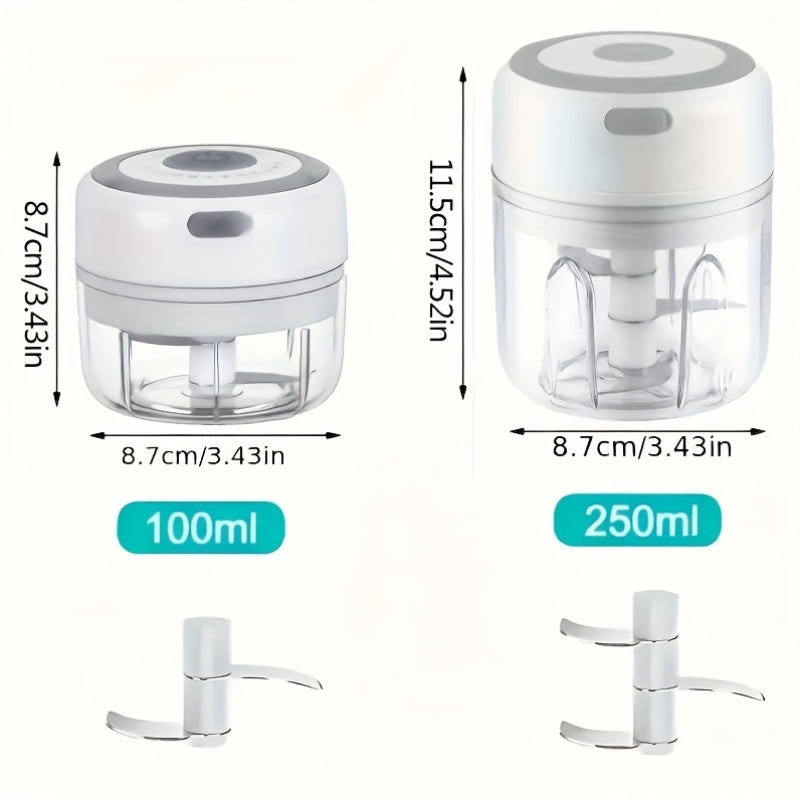 Picadora eléctrica portátil de ajo en miniatura 100/250ML recargable para ajo jengibre cebolla