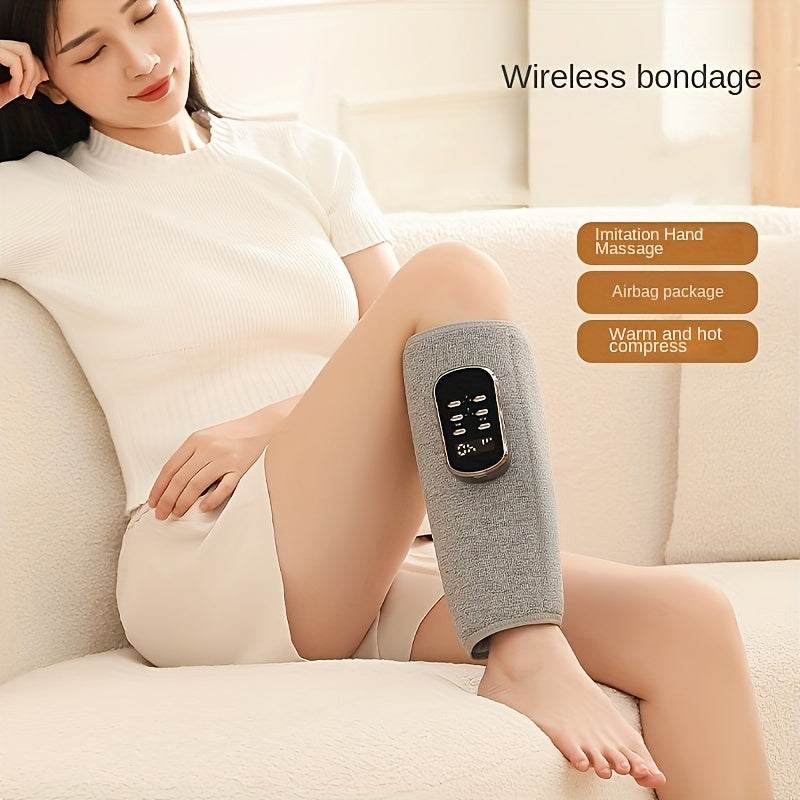 Qayta zaryadlanadigan, issiq siqish bilan elektr oyoq massajeri, oyoqlar, oyoq, sonlar va tizzalar uchun mos, simsiz ishlash uchun mo'ljallangan.