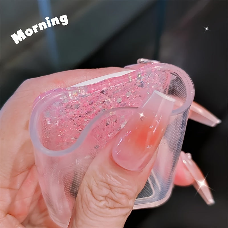 Conjunto de protector de cargador y cable rosa para adaptadores de 18W/20W para iPhone con cable de piedras de rhinestone