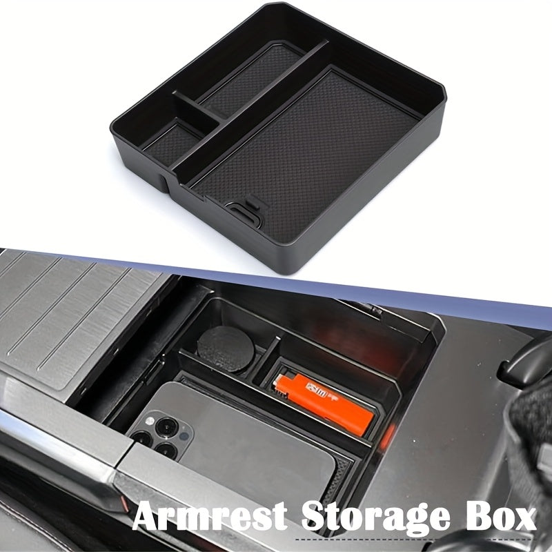 Car Storage Box Durable PC Material Central Console Organizer Spacious Compartments