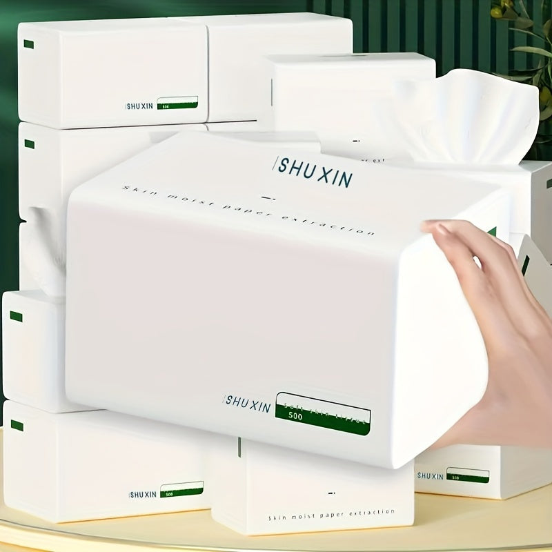 Premium 5-qavatli yuz tozalash qog'ozi - 500 varaq: Yumshoq, toza oq va uyda, mashinada, yotoqxona, ofisda yoki harakatda foydalanish uchun mukammal